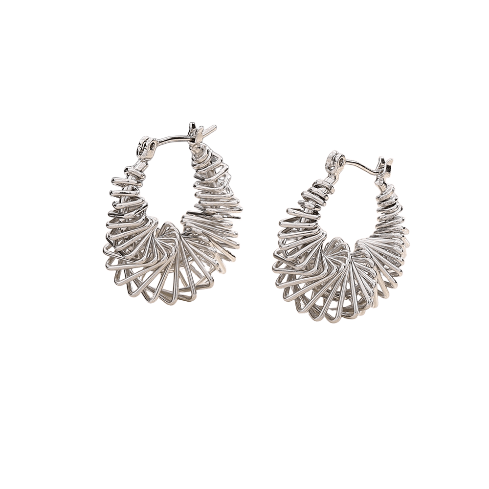 Cool Spiral Triangle Hoop Earrings