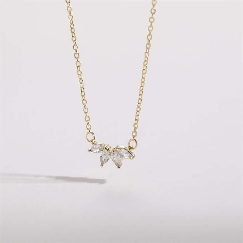 Crystal Marquise Leaf Pendant Necklace