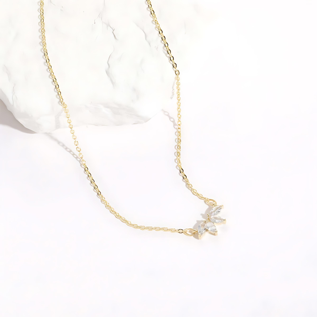 Dainty Marquise Leaf Pendant Choker Necklace