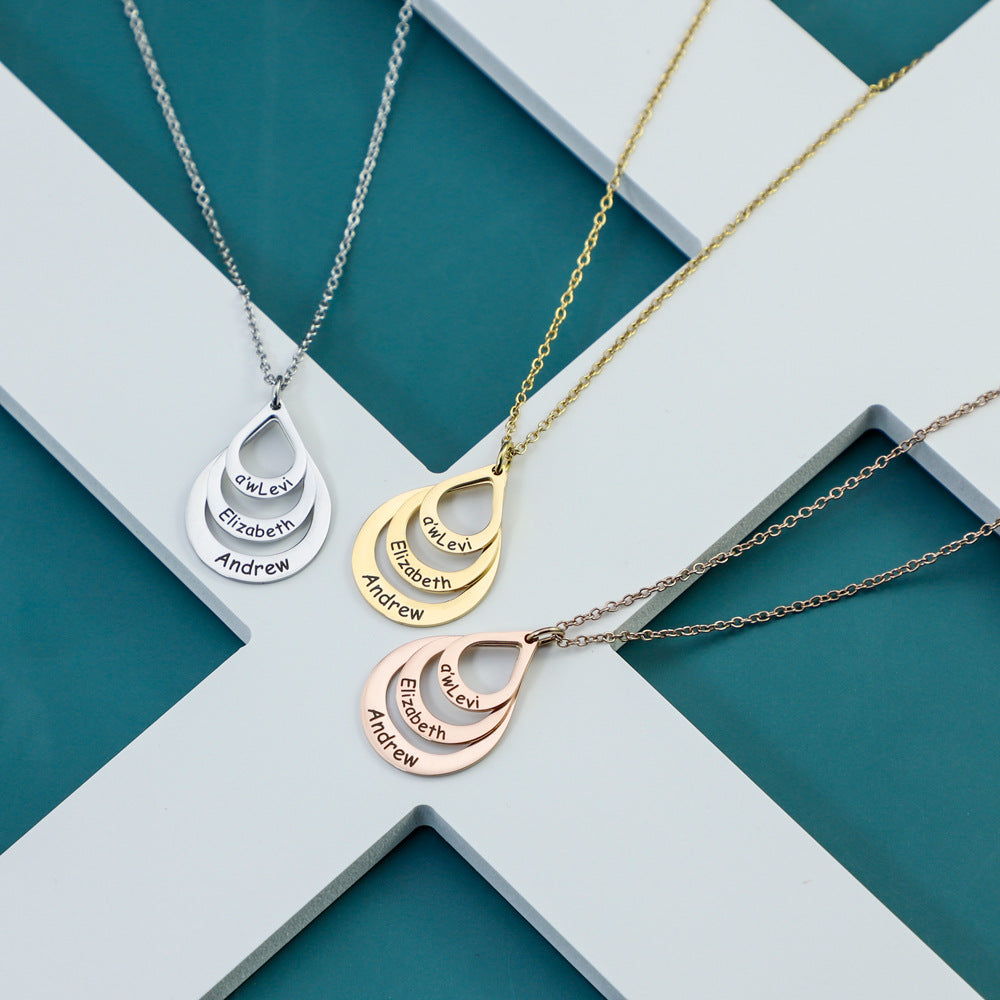 Rose Gold Custom Engraving Name Chain Necklaces