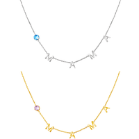 Custom Letter Name BirthStone Necklace