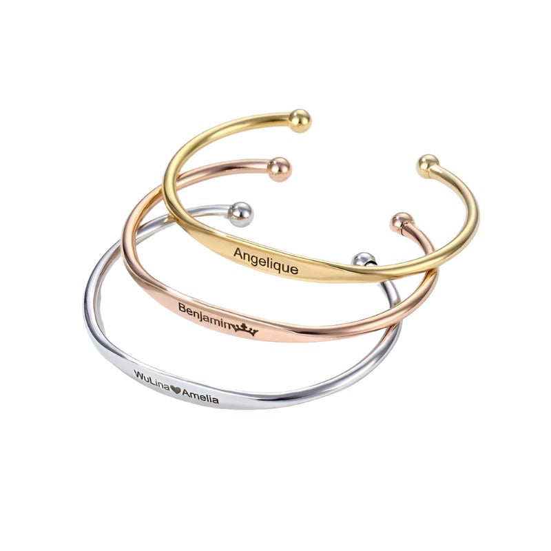Custom Name Engraved Bangle 