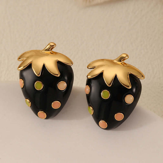 Cute Strawberry Stud Earrings, Fruit Earrings | DMS294