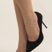 Gold Slider Knot Anklet Chain Bracelet