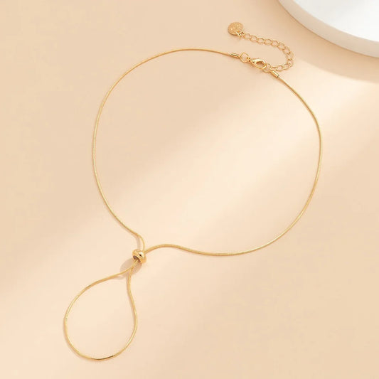 Gold Slider Knot Anklet Chain Bracelet