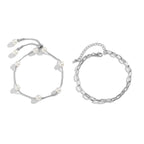 Gold Silver Pearl Layering Anklet Chain Set | D3923