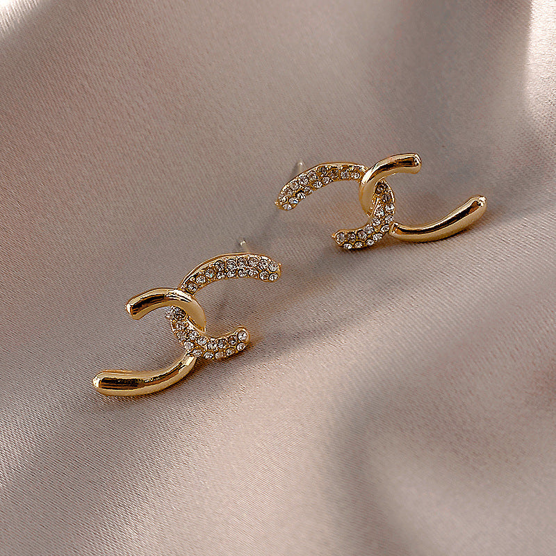 Duo Tone Bar Earrings, Gold Bar Earrings