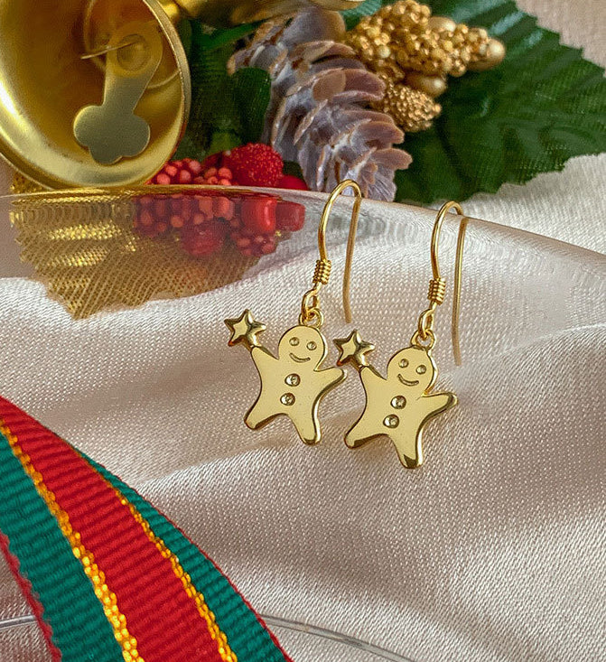 Cute Gingerbread Man Earrings, Sister Gift Christmas, Stocking Stuffers