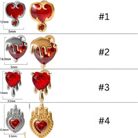 20G Bloody Red Heart CZ Devil Conch Stud