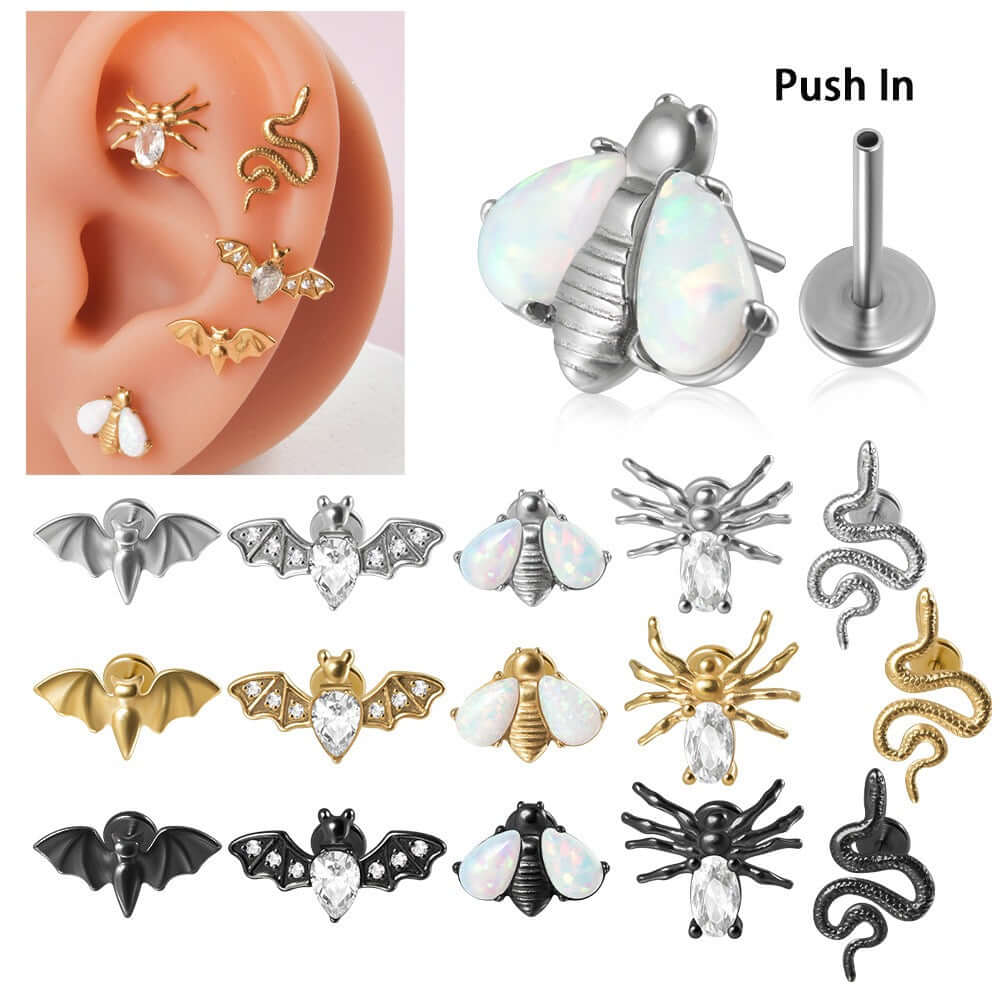 cartilage earrings, piercing jewelry, cartilage piercing, body jewelry, helix piercing, helix earrings, tragus piercing