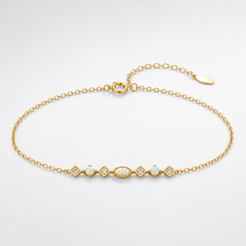 Dainty Opal Bracelet Libra Birthstone Gift 