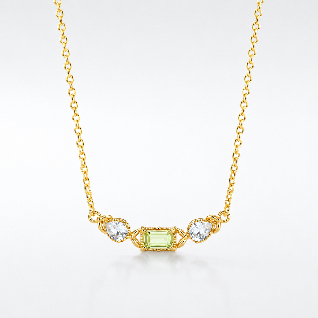 Dainty Peridot August Necklace 