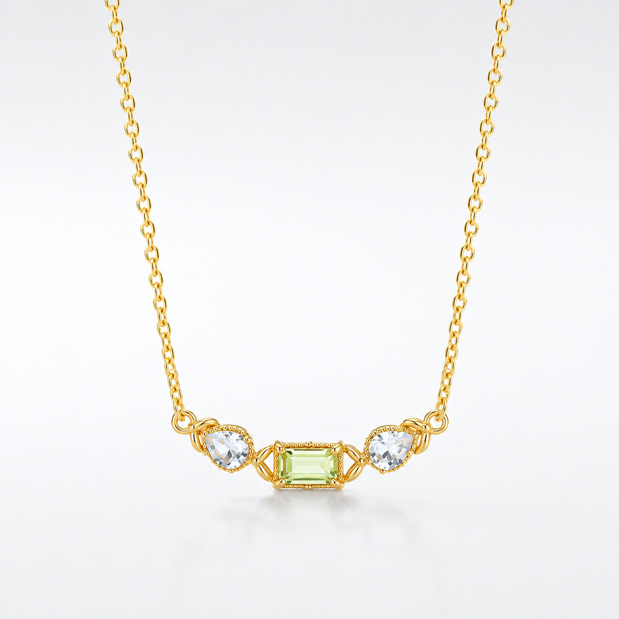Dainty Peridot August Necklace 