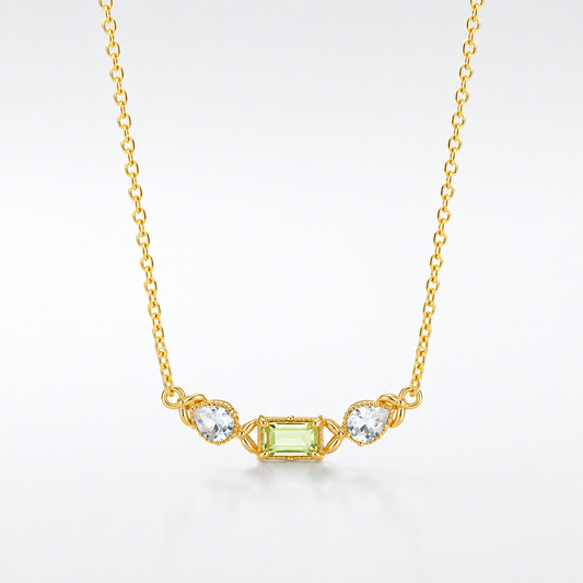 Dainty Peridot August Necklace 