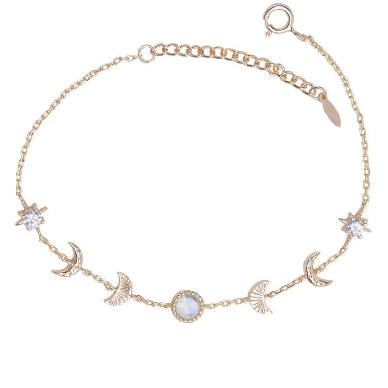 Delicate Gold Moonstone CZ Bracelet