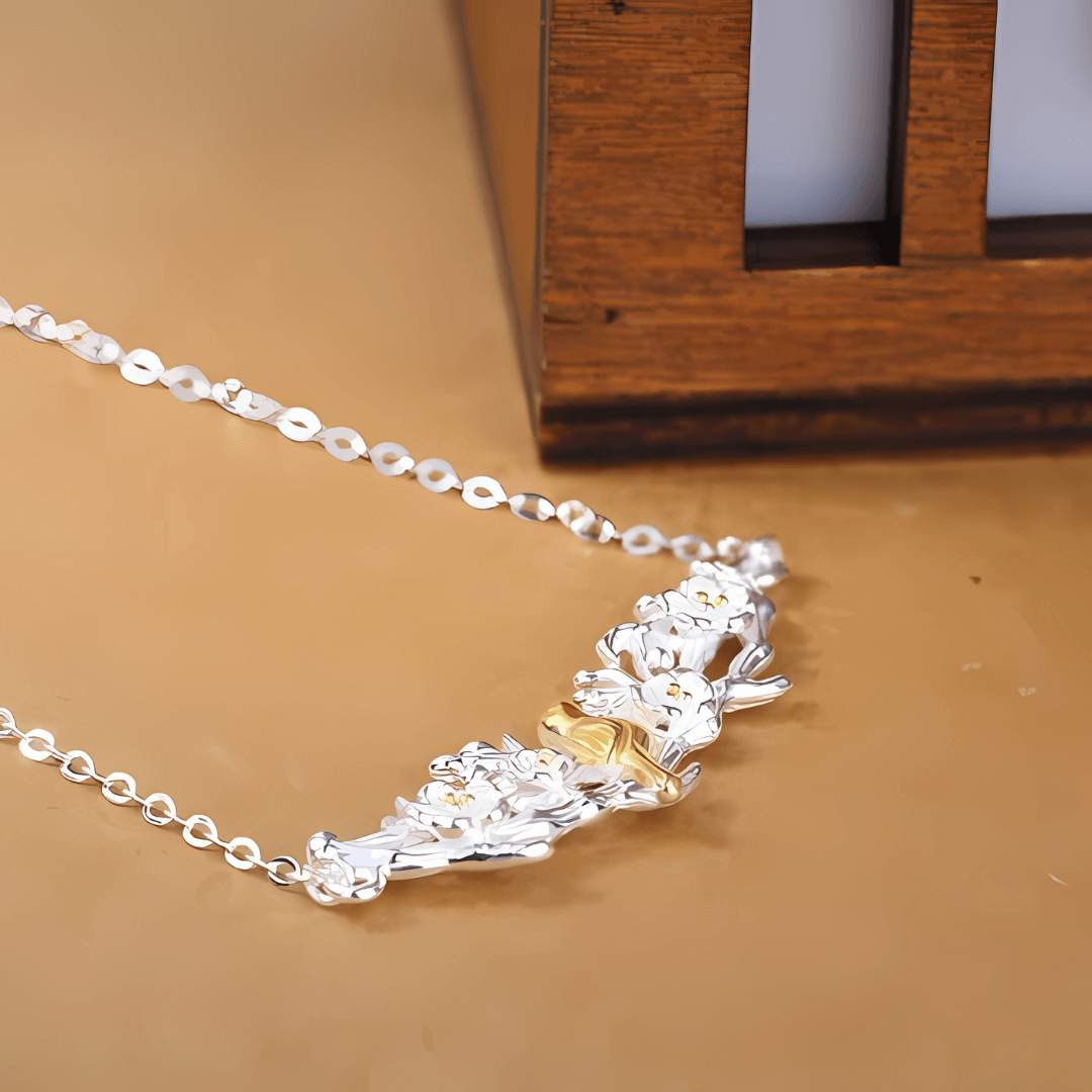 Dove and Olive Branch Pendant Necklace