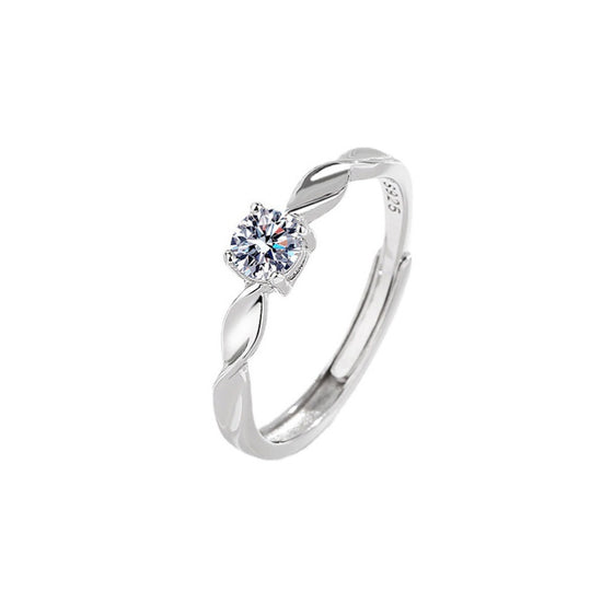 Silver Twist Couple Band Rings