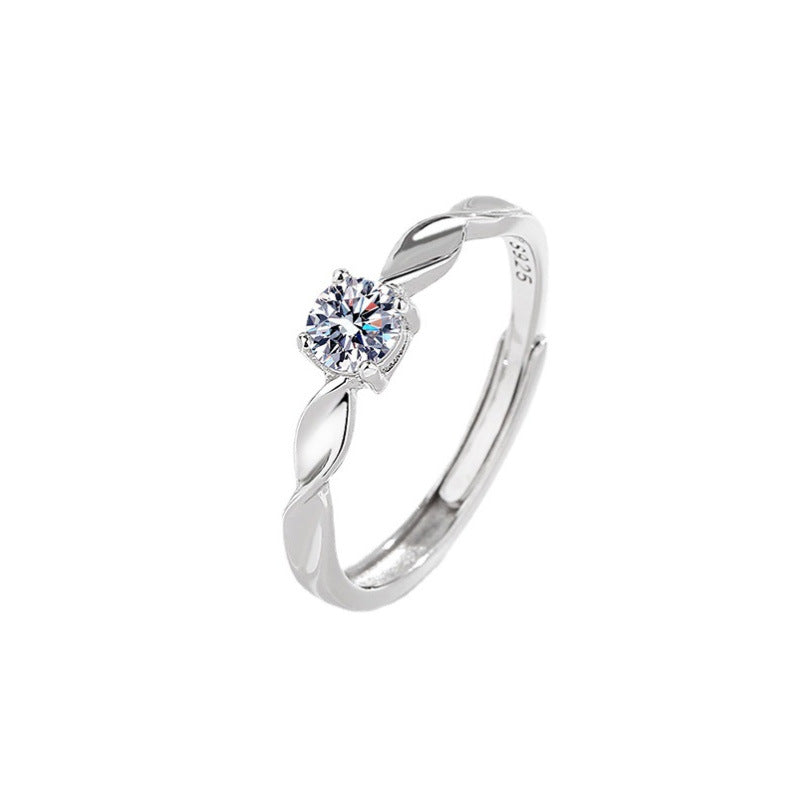 Silver Twist Couple Band Rings