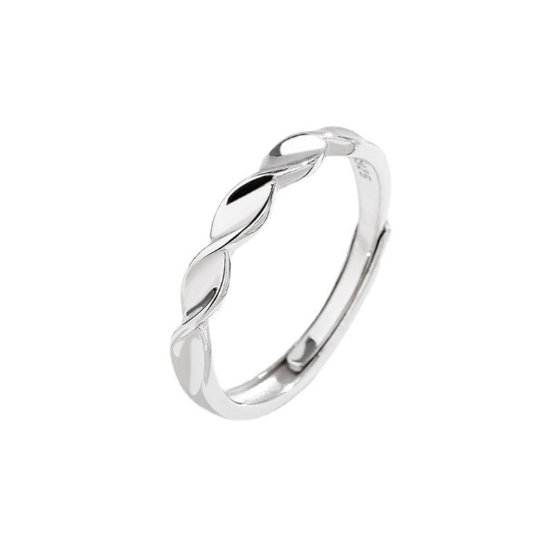 Silver Twist Couple Band Rings