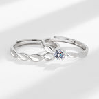 Silver Twist Couple Band Rings