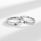 Sun and Moon Silver Couple's Ring