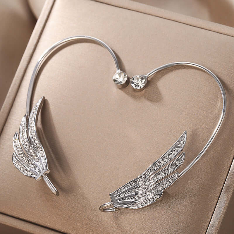 Sparkling No Piercing Phoenix Wings Diamond Ear Cuff & Ear Climbers