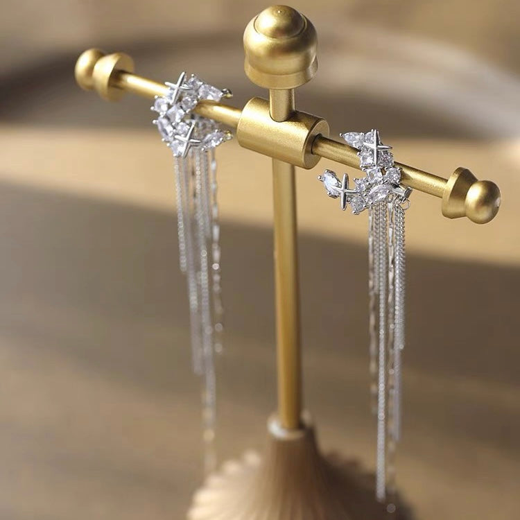 No Piercing Moon Star Tassel Ear Cuffs Ear Clip