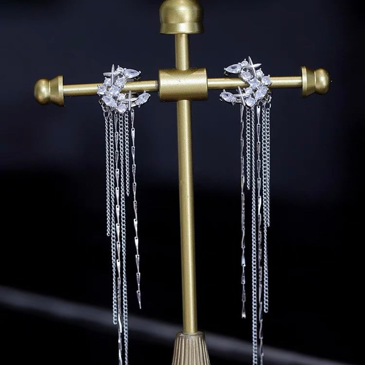 No Piercing Moon Star Tassel Ear Cuffs Ear Clip