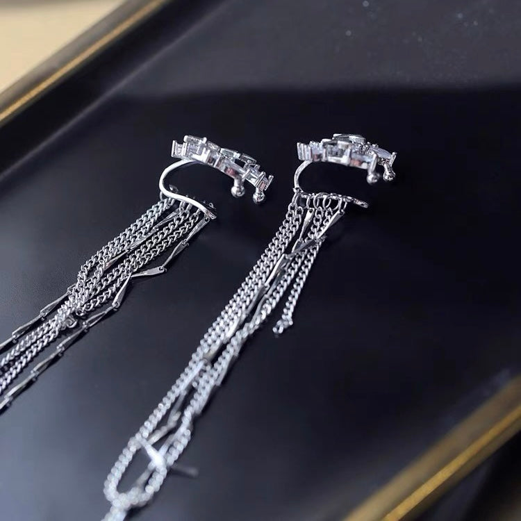 No Piercing Moon Star Tassel Ear Cuffs Ear Clip