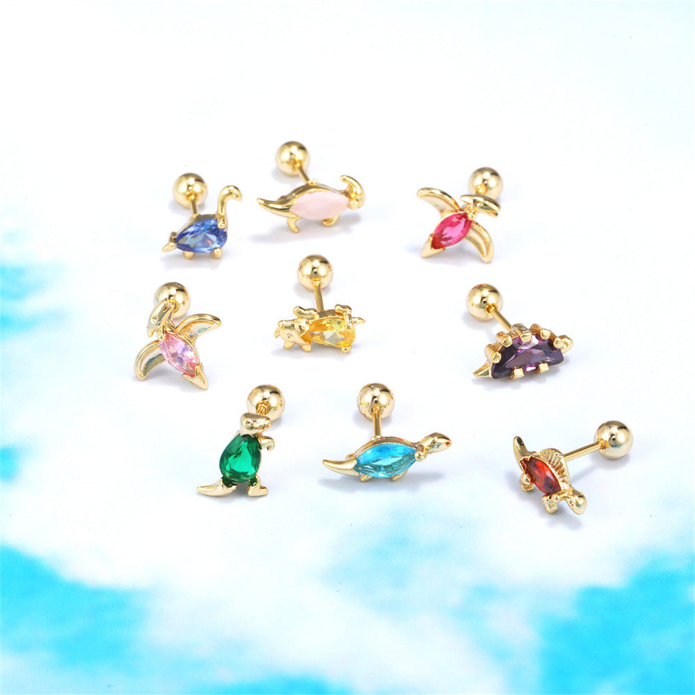 20G Color Dinosaur Cute Helix Second Hole Barbell Stud