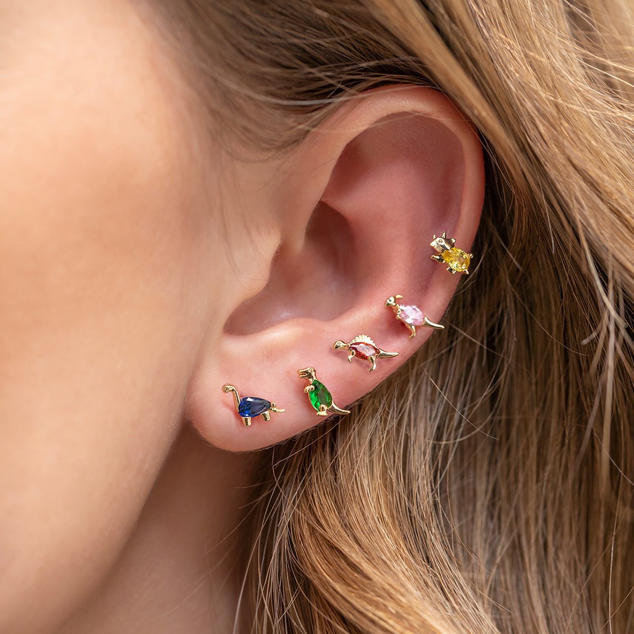 20G Color Dinosaur Cute Helix Second Hole Barbell Stud