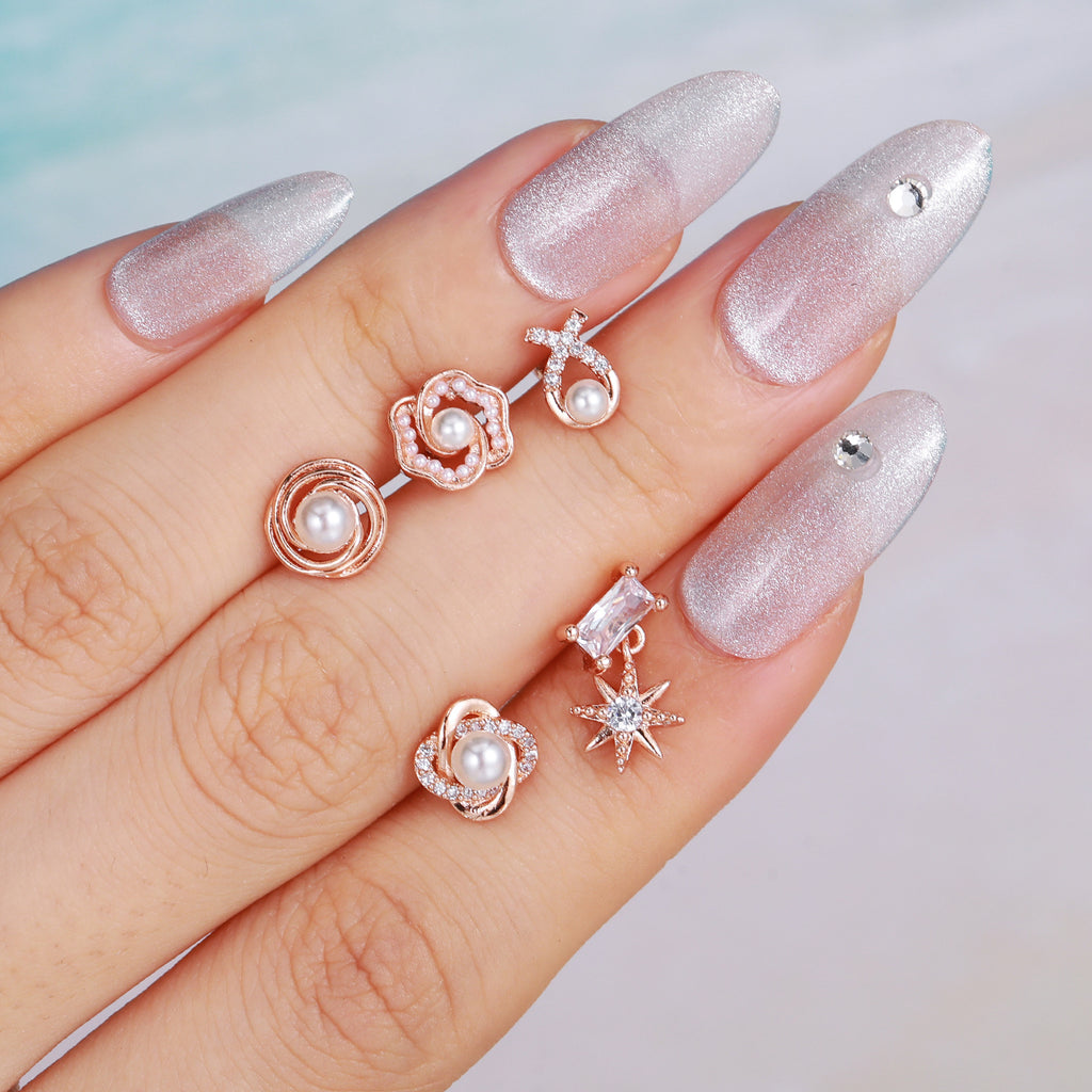 20G Cartilage Pearl Dangle Daith Conch Barbell Earrings | EGD0094