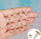 cartilage earrings, piercing jewelry, cartilage piercing, body jewelry, helix piercing, helix earrings, tragus piercing, flower earrings, snake earrings, bowknot earrings, butterfly earrings