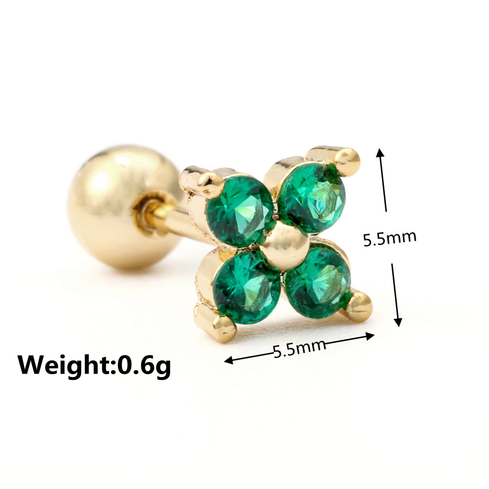20G Y2K Flower Ball Back Earrings | EGD0171