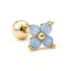 20G Y2K Blue Flower Ball Back Earrings
