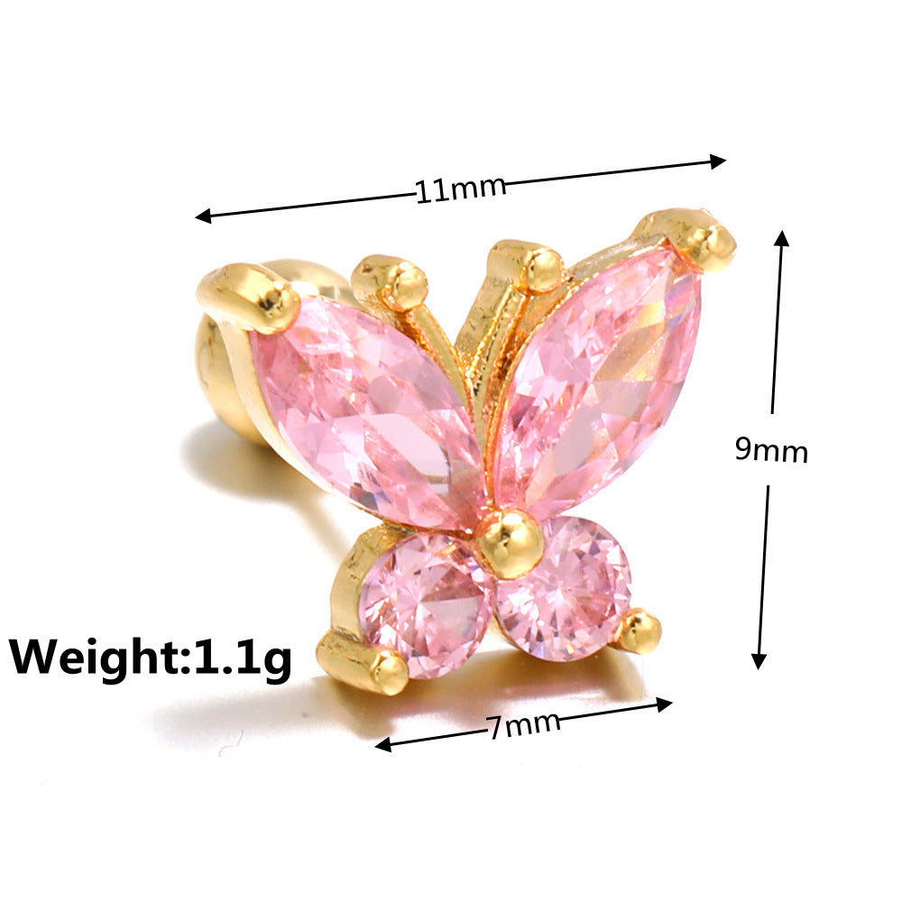 20G Butterfly Hypoallergenic Barbell Daith Stud Piercings | EGD0200