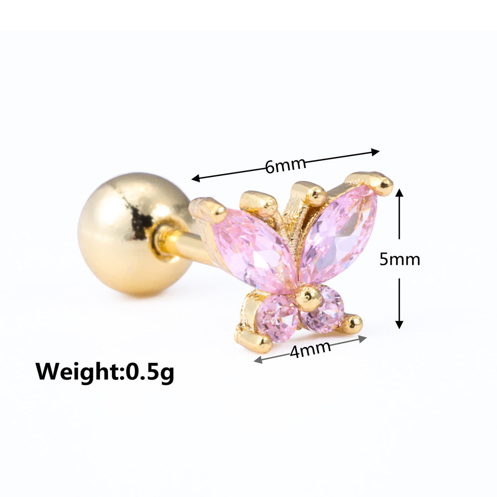 20G Butterfly Hypoallergenic Barbell Daith Stud Piercings | EGD0200