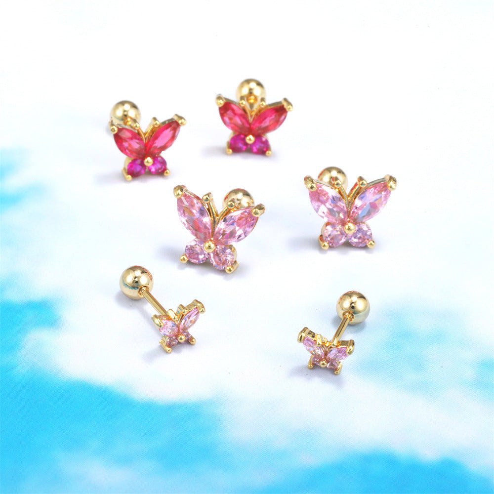 20G Butterfly Hypoallergenic Barbell Stud Piercings