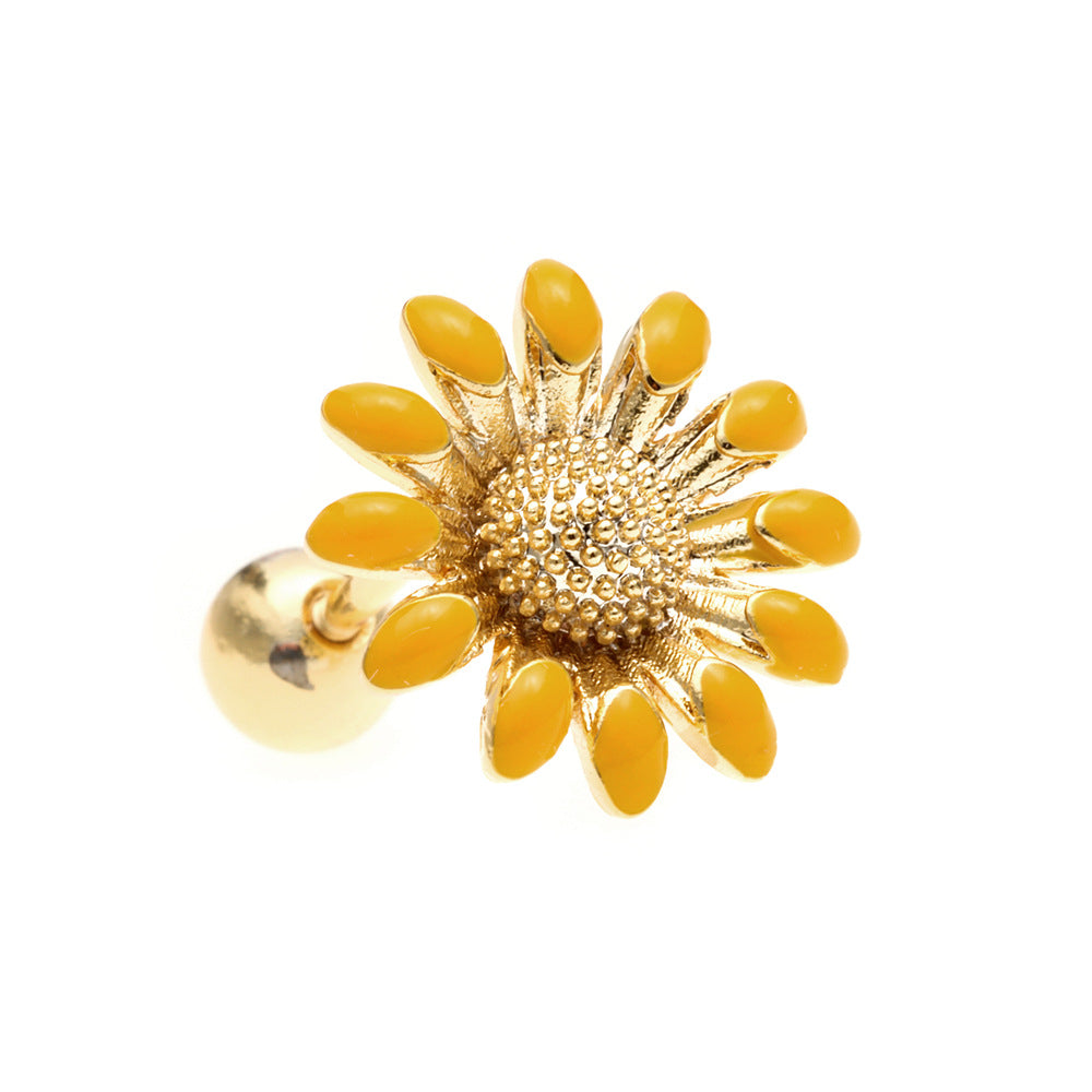 20G Sunflower Cartilage Stud Earrings
