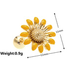 20G Sunflower Cartilage Stud Earrings