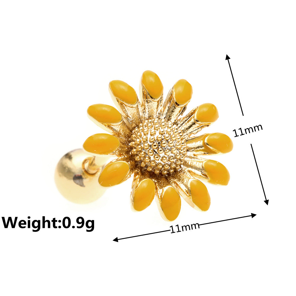 20G Sunflower Cartilage Stud Earrings