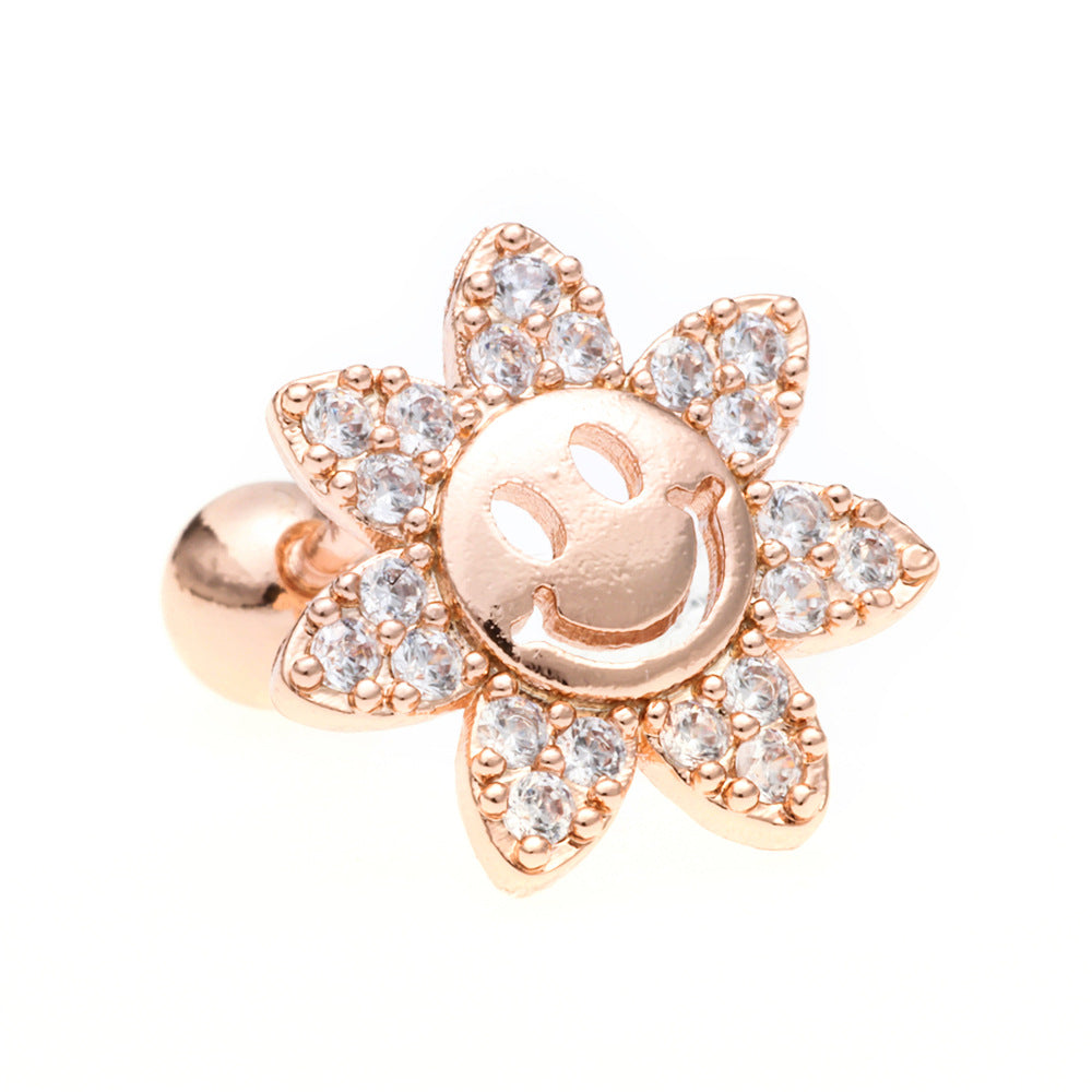 20G Smiley Sunflower Conch Daith Earring