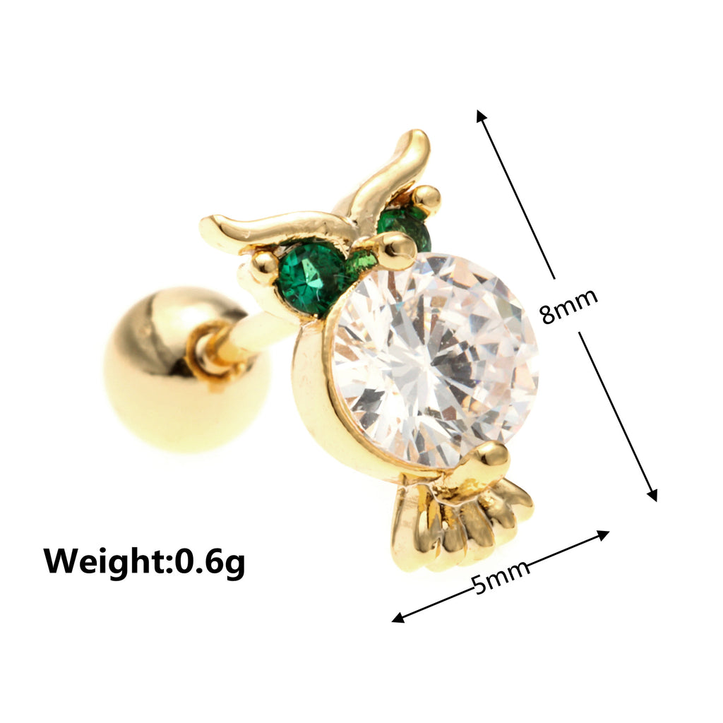 20G Tiny Cartilage Owl Stud Piercing