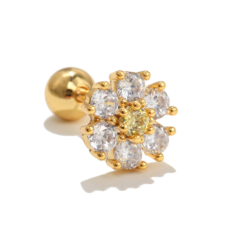 Surgical Steel Y2K Floral Cartilage Piercing Stud