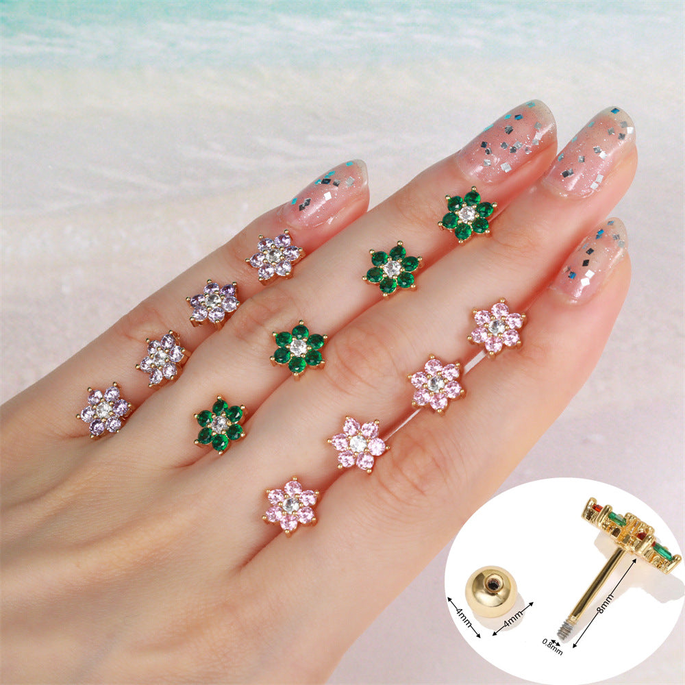 Surgical Steel Y2K Floral Cartilage Piercing Stud