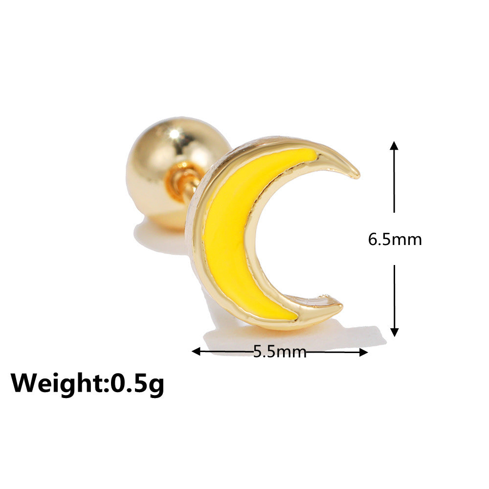 cartilage earrings, piercing jewelry, cartilage piercing, body jewelry, helix piercing, helix earrings, tragus piercing, moon earrings