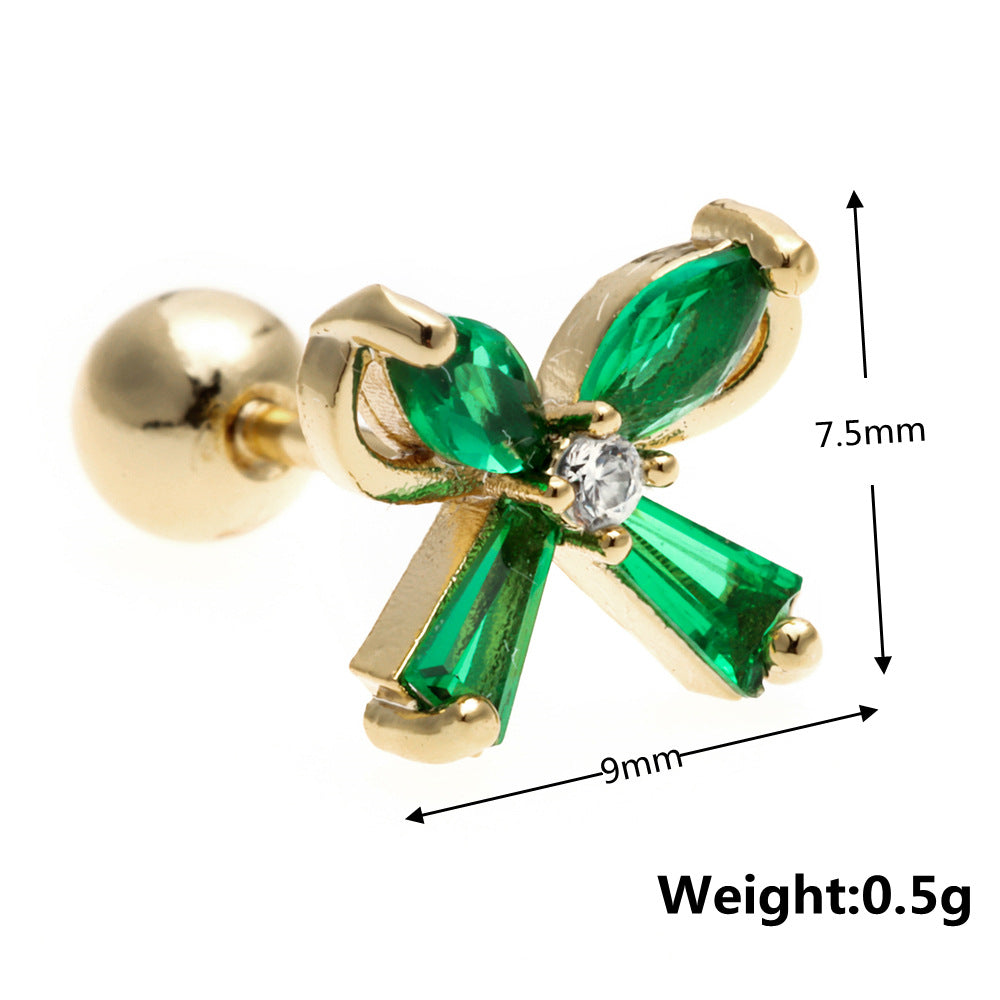 20G Sweet Cartilage Bow Stud Barbell Earrings