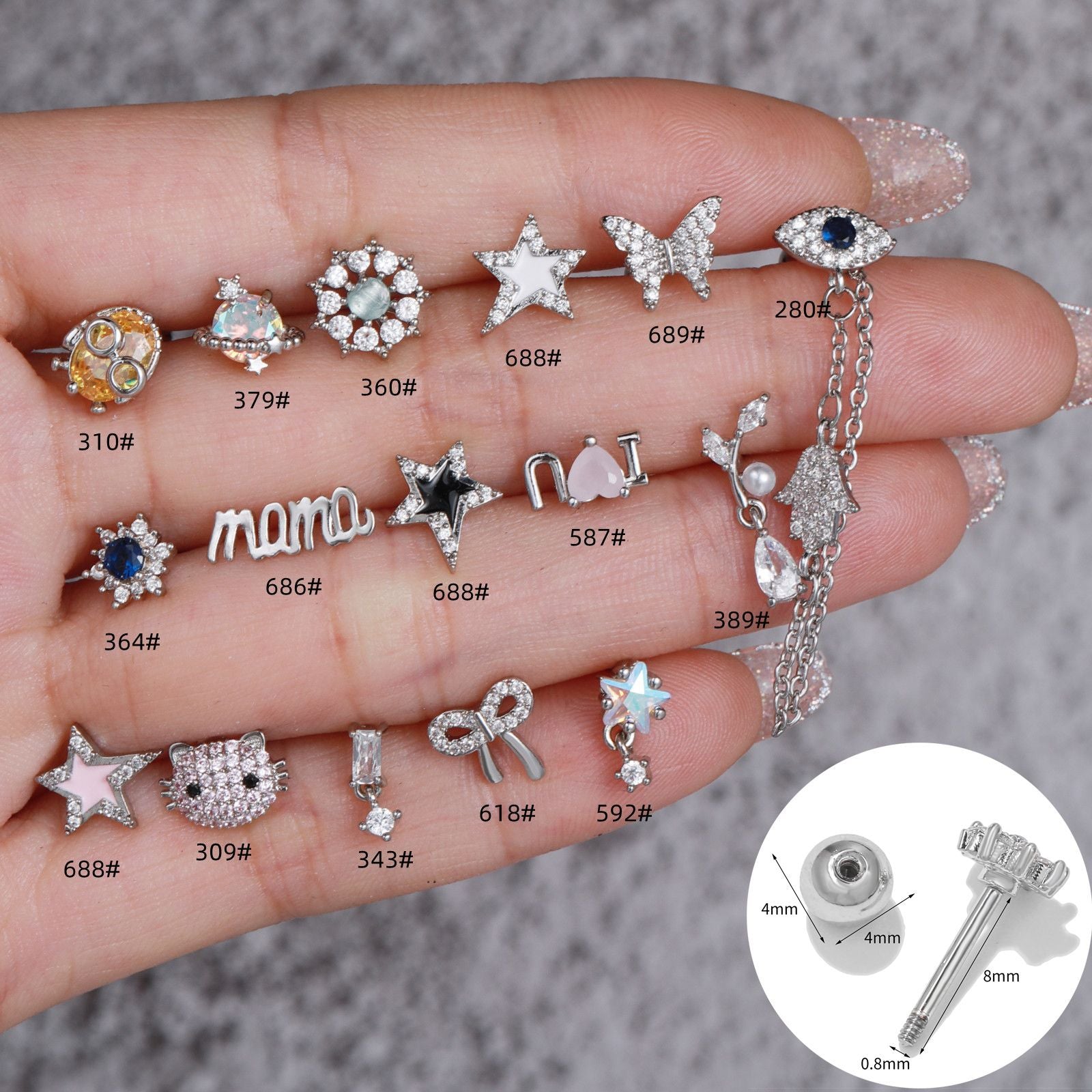 cartilage earrings, piercing jewelry, cartilage piercing, body jewelry, helix piercing, helix earrings, tragus piercing