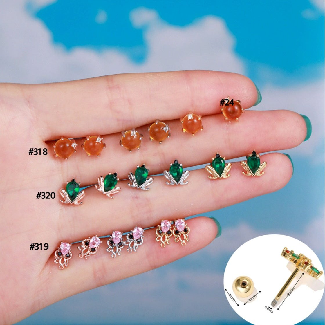 20G Frog Octopus Barbell Cartilage Stud