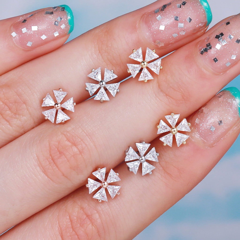 cartilage earrings, piercing jewelry, cartilage piercing, body jewelry, helix piercing, helix earrings, tragus piercing, flower earrings, cute earrings